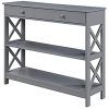 Gray Wood Black Steel Console Tables (Photo 10 of 15)