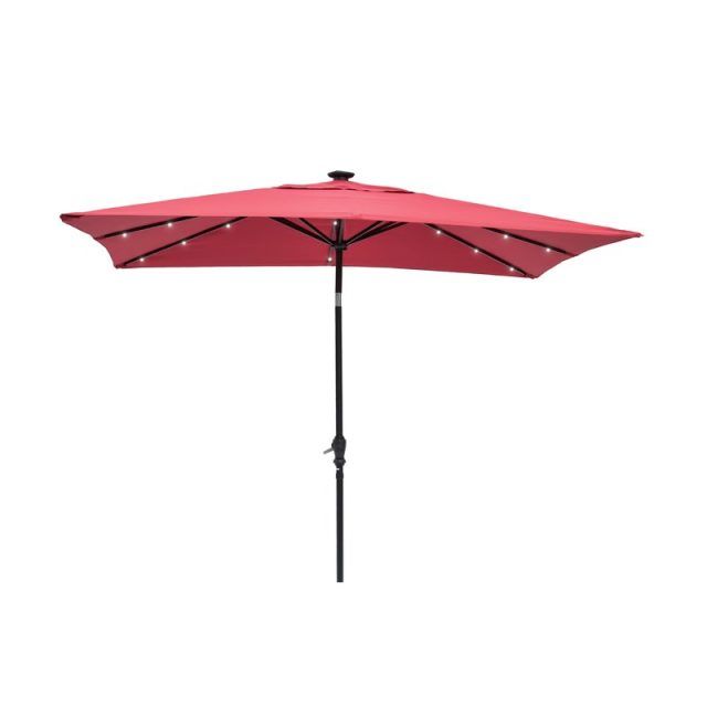 2024 Best of Griselda Solar Lighted  Rectangular Market Umbrellas