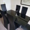 Black Glass Extending Dining Tables 6 Chairs (Photo 1 of 25)
