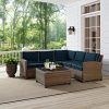 Wicker 4Pc Patio Conversation Sets With Navy Cushions (Photo 5 of 15)