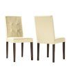 Ivory Leather Dining Chairs (Photo 14 of 25)