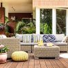 Balcony Furniture Set With Beige Cushions (Photo 8 of 15)