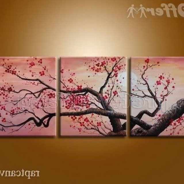 15 Inspirations Cherry Blossom Oil Painting Modern Abstract Wall Art