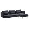 Riley Retro Mid-Century Modern Fabric Upholstered Left Facing Chaise Sectional Sofas (Photo 2 of 25)