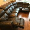 Bonded Leather All In One Sectional Sofas With Ottoman And 2 Pillows Brown (Photo 13 of 25)