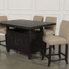 Jaxon Grey 5 Piece Extension Counter Sets With Fabric Stools (Photo 3 of 25)