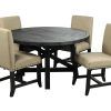 Jaxon Grey 5 Piece Round Extension Dining Sets With Wood Chairs (Photo 2 of 25)