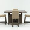 Jaxon Grey 5 Piece Extension Counter Sets With Wood Stools (Photo 2 of 25)