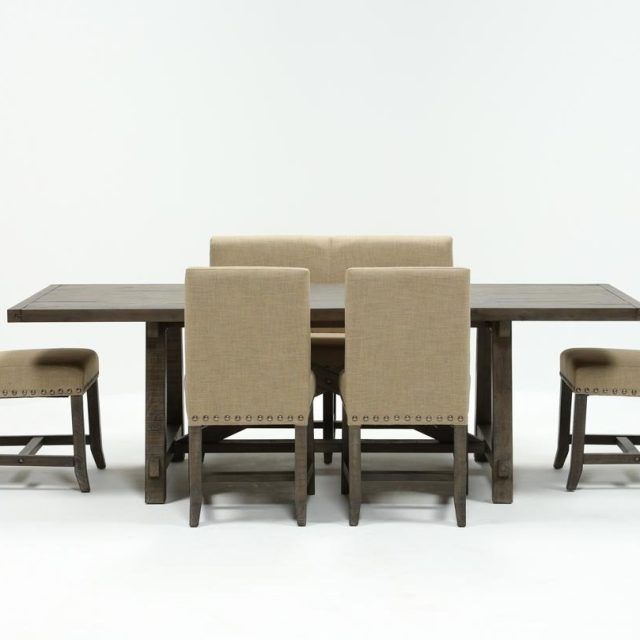 25 Best Collection of Jaxon Grey 6 Piece Rectangle Extension Dining Sets with Bench & Uph Chairs