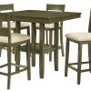 Bettencourt 3 Piece Counter Height Solid Wood Dining Sets (Photo 10 of 25)