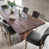 Thick White Marble Slab Dining Tables With Weathered Grey Finish (Photo 2 of 25)