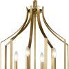Natural Brass 19-Inch Eight-Light Chandeliers (Photo 10 of 15)