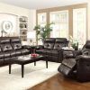 3Pc Bonded Leather Upholstered Wooden Sectional Sofas Brown (Photo 15 of 25)
