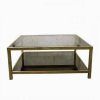 Brass Smoked Glass Console Tables (Photo 2 of 15)