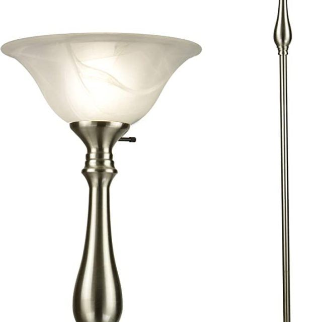 15 The Best Glass Satin Nickel Standing Lamps