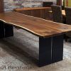Walnut Finish Live Edge Wood Contemporary Dining Tables (Photo 14 of 25)