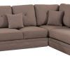 2Pc Polyfiber Sectional Sofas With Nailhead Trims Gray (Photo 1 of 25)