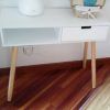 White Geometric Console Tables (Photo 11 of 15)