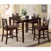 Bettencourt 3 Piece Counter Height Solid Wood Dining Sets (Photo 9 of 25)