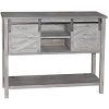 Vintage Gray Oak Console Tables (Photo 15 of 15)