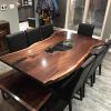 Walnut Finish Live Edge Wood Contemporary Dining Tables (Photo 2 of 25)