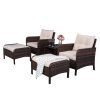 Side Table Iron Frame Patio Furniture Set (Photo 4 of 15)