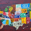 License Plate Map Wall Art (Photo 1 of 15)