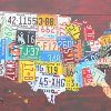 License Plate Map Wall Art (Photo 10 of 15)