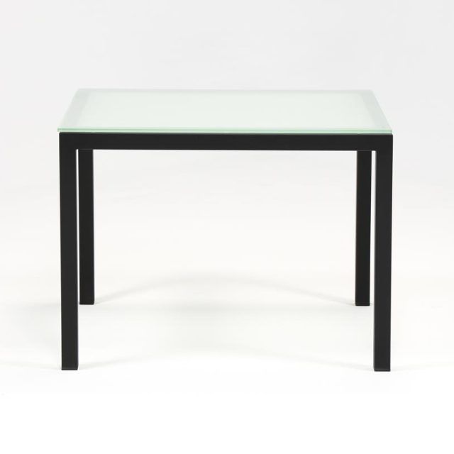 2024 Latest Ina Matte Black 60 Inch Counter Tables with Frosted Glass