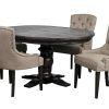 Caira Black 5 Piece Round Dining Sets With Diamond Back Side Chairs (Photo 22 of 25)