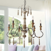French White 27-Inch Six-Light Chandeliers (Photo 13 of 15)