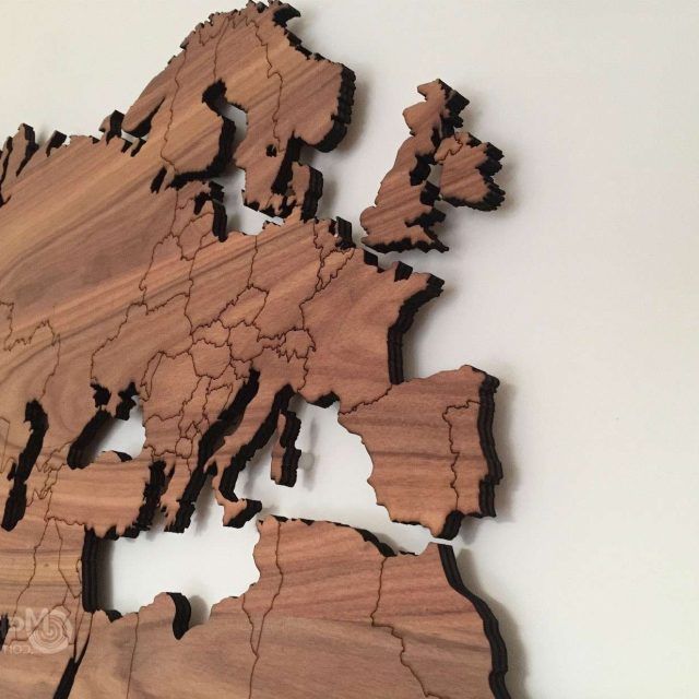 15 Collection of Wooden World Map Wall Art