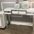 15 Photos White Geometric Console Tables