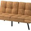 Celine Sectional Futon Sofas With Storage Camel Faux Leather (Photo 5 of 25)