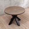 Metal Legs And Oak Top Round Console Tables (Photo 7 of 15)