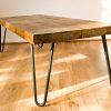 Metal Legs And Oak Top Round Console Tables (Photo 8 of 15)