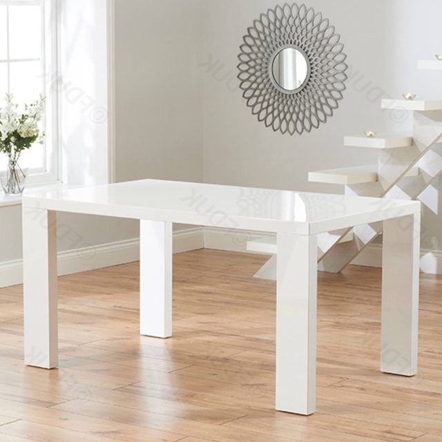2024 Latest White High Gloss Dining Tables