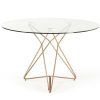 Modern Gold Dining Tables With Clear Glass (Photo 1 of 25)