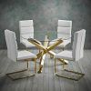 Modern Gold Dining Tables With Clear Glass (Photo 18 of 25)