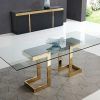 Modern Gold Dining Tables With Clear Glass (Photo 11 of 25)