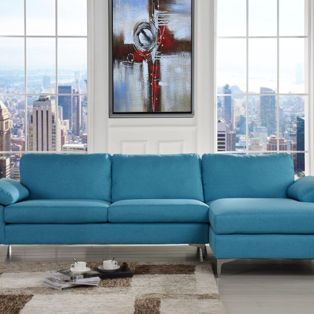 15 Collection of Modern Blue Linen Sofas