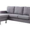 2Pc Crowningshield Contemporary Chaise Sofas Light Gray (Photo 4 of 25)
