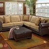 2Pc Polyfiber Sectional Sofas With Nailhead Trims Gray (Photo 8 of 25)