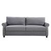 2Pc Polyfiber Sectional Sofas With Nailhead Trims Gray (Photo 7 of 25)