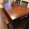Distressed Walnut And Black Finish Wood Modern Country Dining Tables (Photo 6 of 25)