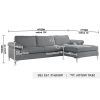 2Pc Crowningshield Contemporary Chaise Sofas Light Gray (Photo 18 of 25)