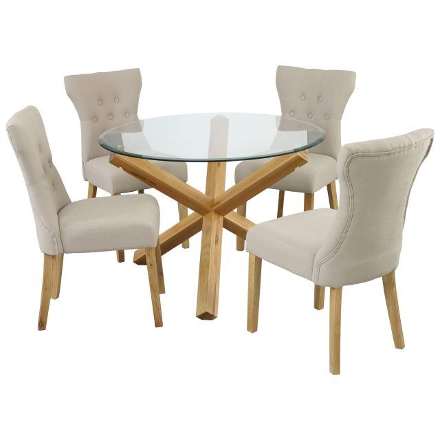 25 Inspirations Oak Glass Dining Tables