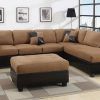 Bonded Leather All In One Sectional Sofas With Ottoman And 2 Pillows Brown (Photo 3 of 25)