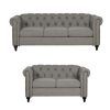 2Pc Polyfiber Sectional Sofas With Nailhead Trims Gray (Photo 16 of 25)