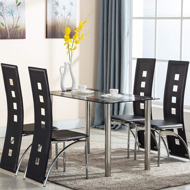 25 Photos Glass Dining Tables and Leather Chairs